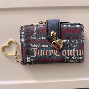 Juicy Couture Denim Logo Heart Dangle Wallet